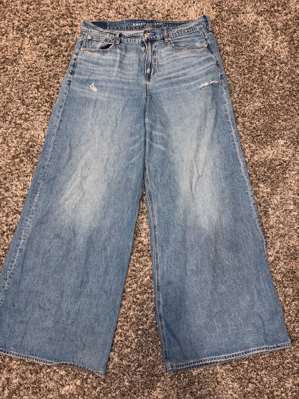 American eagle super high rise ultra wide leg jeans size 10